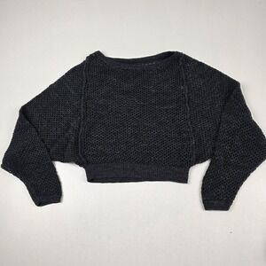 Pilcro Sweater Womens XS Gray Oversized Cropped Dolman Sleeve Knit Pullover